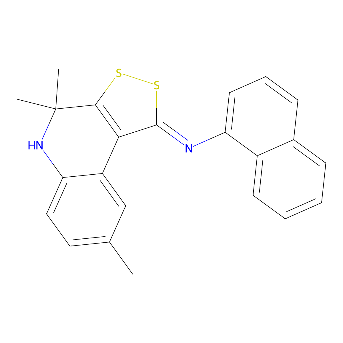 N-[(1Z)-4,4,8-trimethyl-4,5-dihydro-1H-[1,2]dithiolo[3,4-c]quinolin-1-ylidene]naphthalen-1-amine molecular structure, CAS 351470-52-5