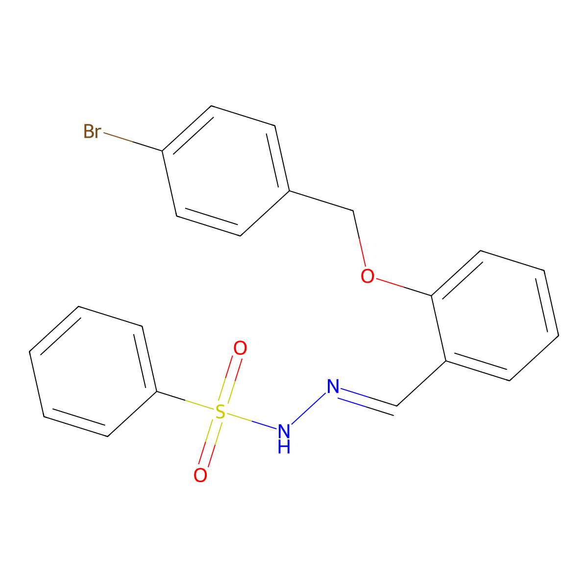 N'-[(E)-{2-[(4-bromobenzyl)oxy]phenyl}methylidene]benzenesulfonohydrazide molecular structure, CAS 351471-63-1