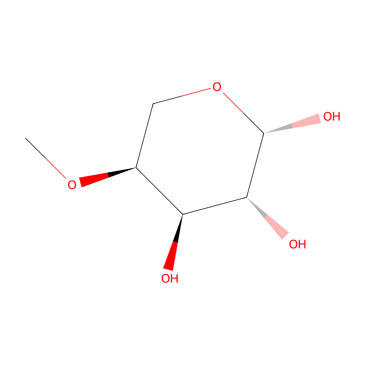 (2S,3R,4R,5S)-5-methoxyoxane-2,3,4-triol molecular structure, CAS 35148-28-8