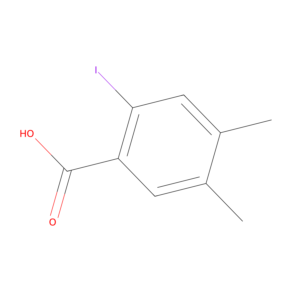 2-Iodo-4,5-dimethylbenzoic acid molecular structure, CAS 35149-23-6