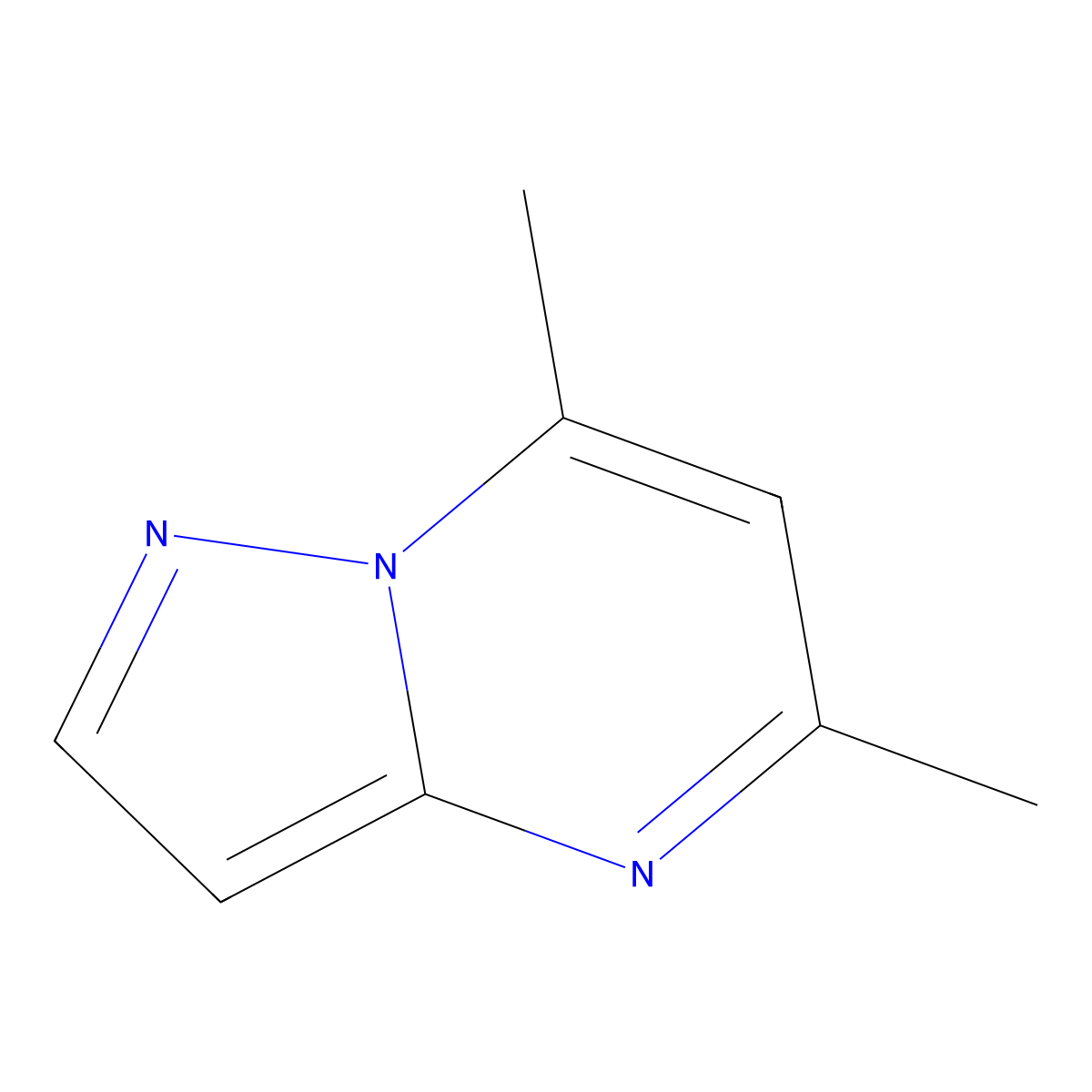 Pyrazolo(1,5-a)pyrimidine, 5,7-dimethyl- molecular structure, CAS 35149-38-3
