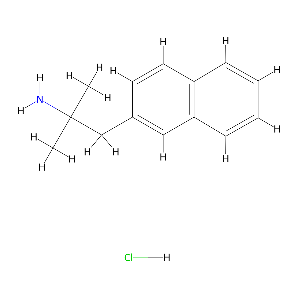2-Methyl-1-(naphthalen-2-yl)propan-2-amine--hydrogen chloride (1/1) molecular structure, CAS 351490-95-4