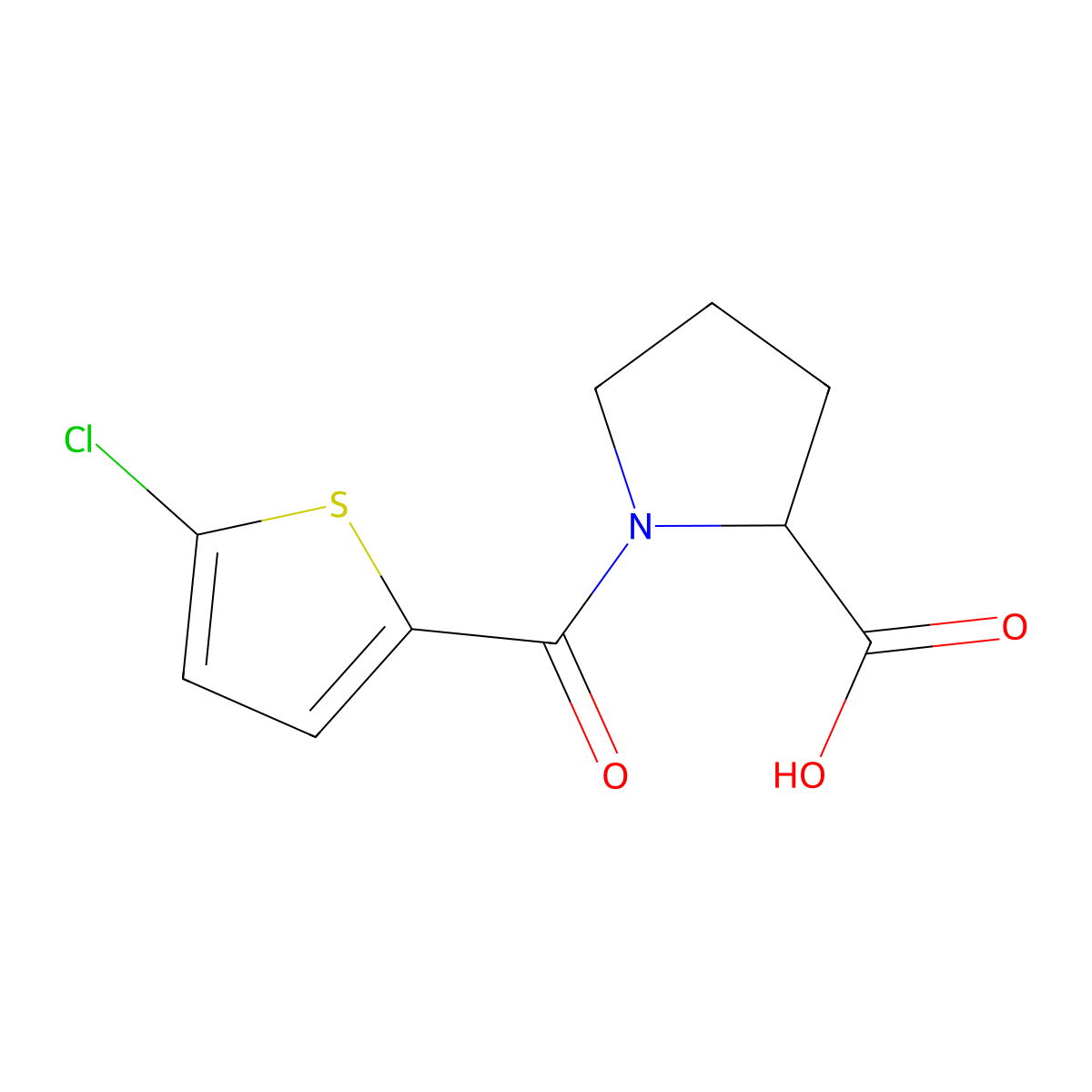 1-(5-Chlorothiophene-2-carbonyl)pyrrolidine-2-carboxylic acid molecular structure, CAS 351493-11-3