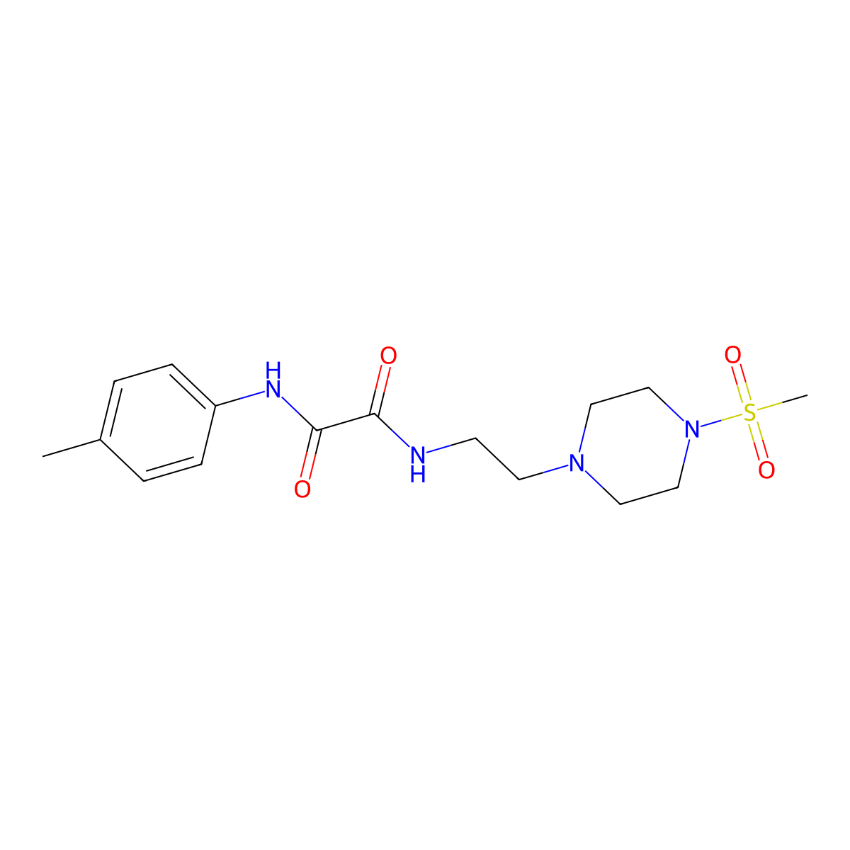 N'-(4-methylphenyl)-N-[2-(4-methylsulfonylpiperazin-1-yl)ethyl]oxamide molecular structure, CAS 351494-37-6