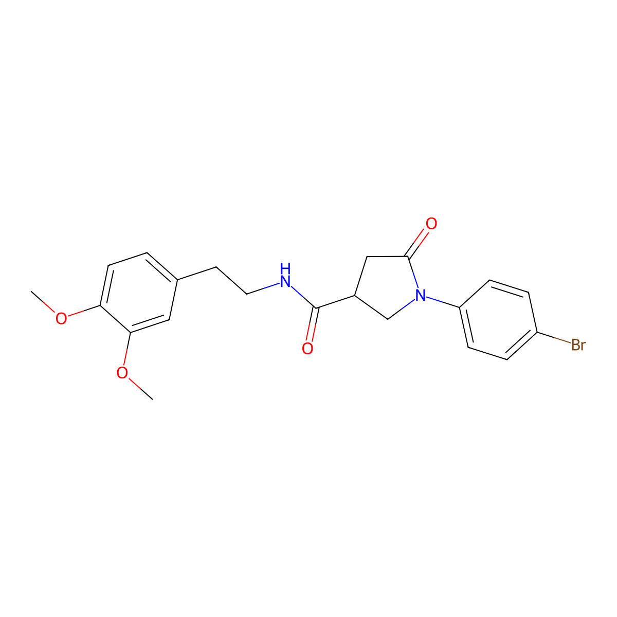 1-(4-bromophenyl)-N-[2-(3,4-dimethoxyphenyl)ethyl]-5-oxopyrrolidine-3-carboxamide molecular structure, CAS 351494-38-7