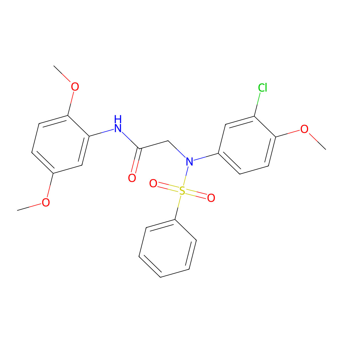 2-[(3-Chloro-4-methoxyphenyl)(phenylsulfonyl)amino]-N-(2,5-dimethoxyphenyl)acetamide molecular structure, CAS 351494-92-3
