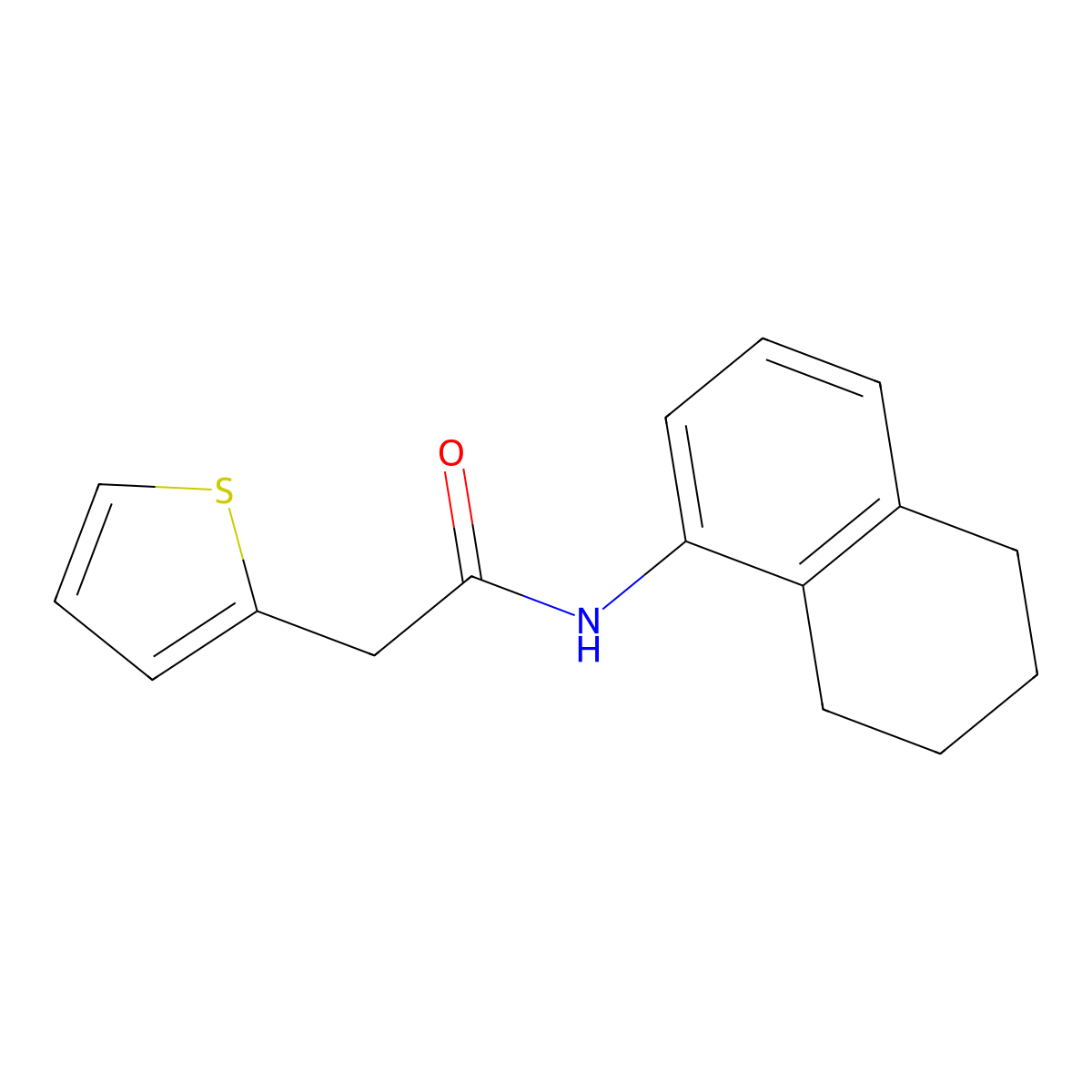 N-(5,6,7,8-tetrahydronaphthalen-1-yl)-2-thiophen-2-ylacetamide molecular structure, CAS 351495-52-8