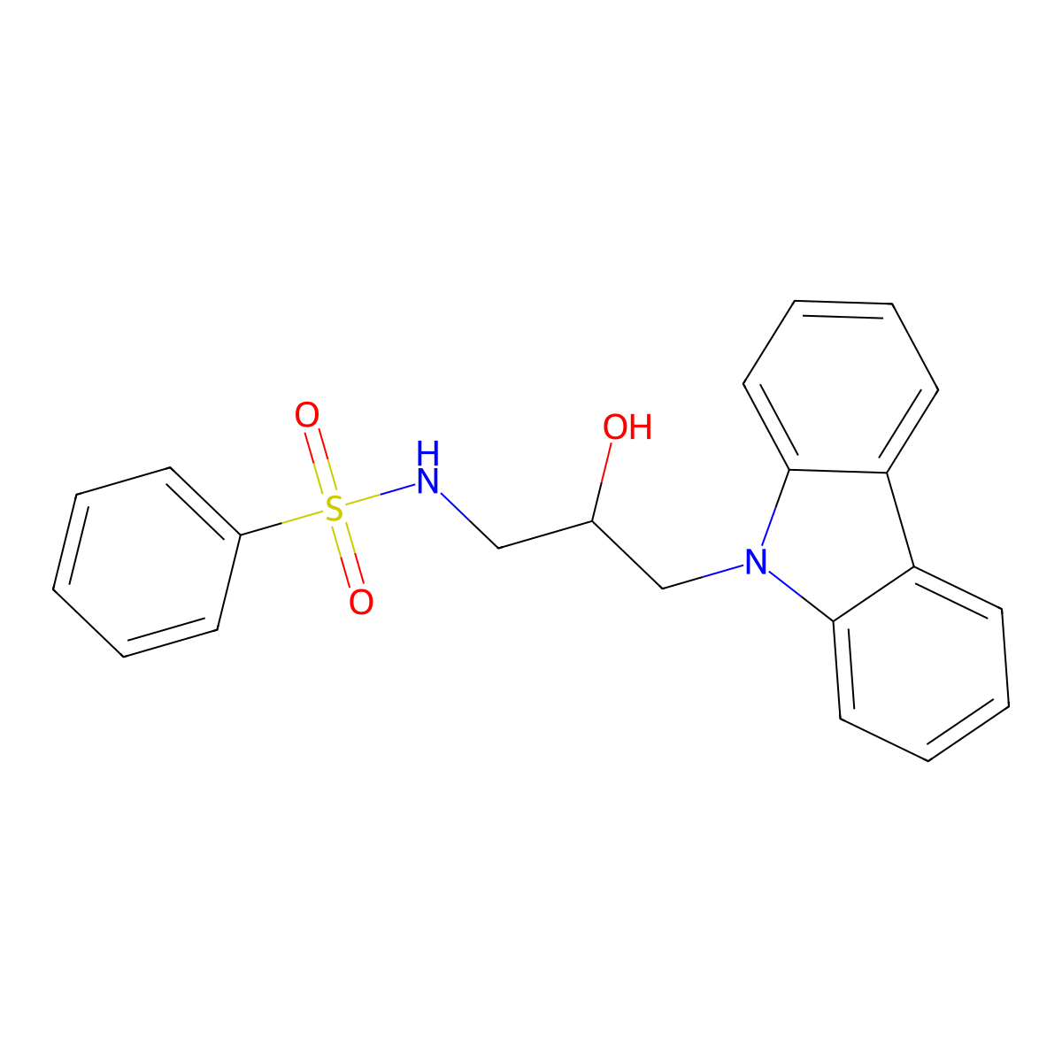 N-(3-(9H-carbazol-9-yl)-2-hydroxypropyl)benzenesulfonamide molecular structure, CAS 351495-54-0