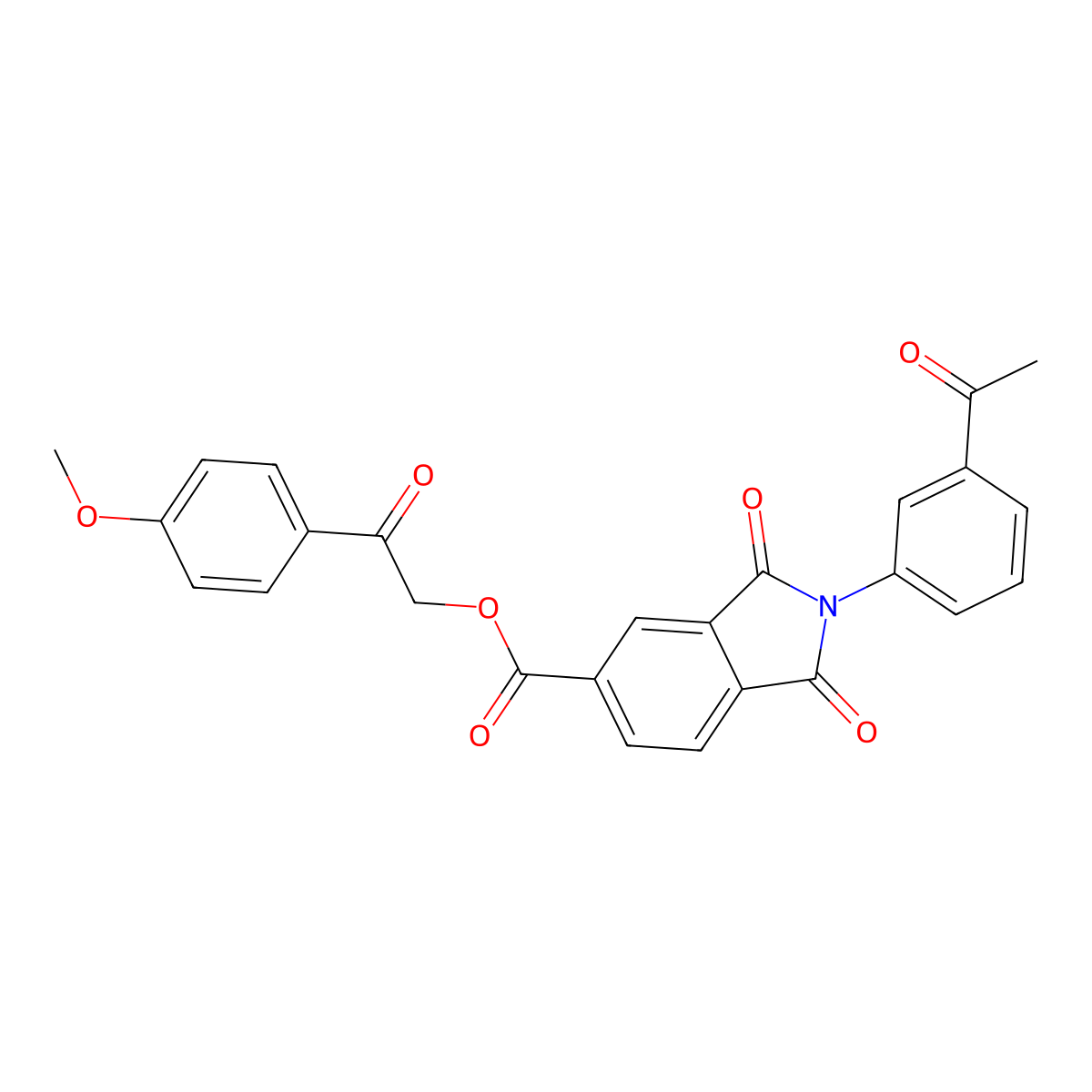 2-(4-Methoxyphenyl)-2-oxoethyl 2-(3-acetylphenyl)-1,3-dioxo-5-isoindolinecarboxylate molecular structure, CAS 351496-67-8