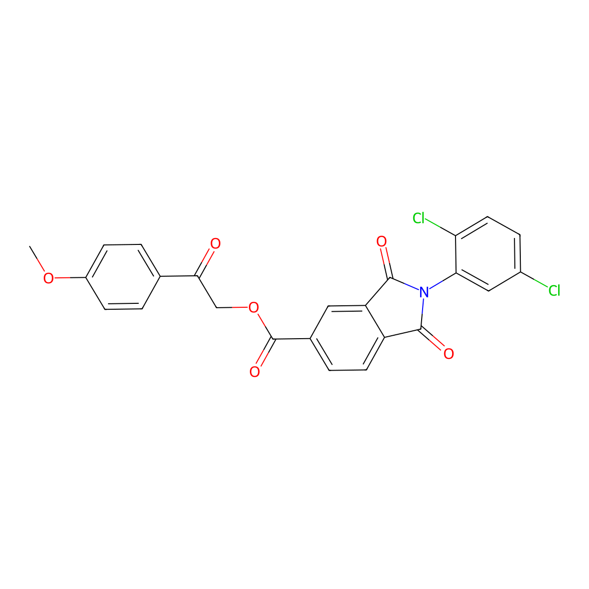 2-(4-Methoxyphenyl)-2-oxoethyl 2-(2,5-dichlorophenyl)-1,3-dioxo-5-isoindolinecarboxylate molecular structure, CAS 351496-74-7