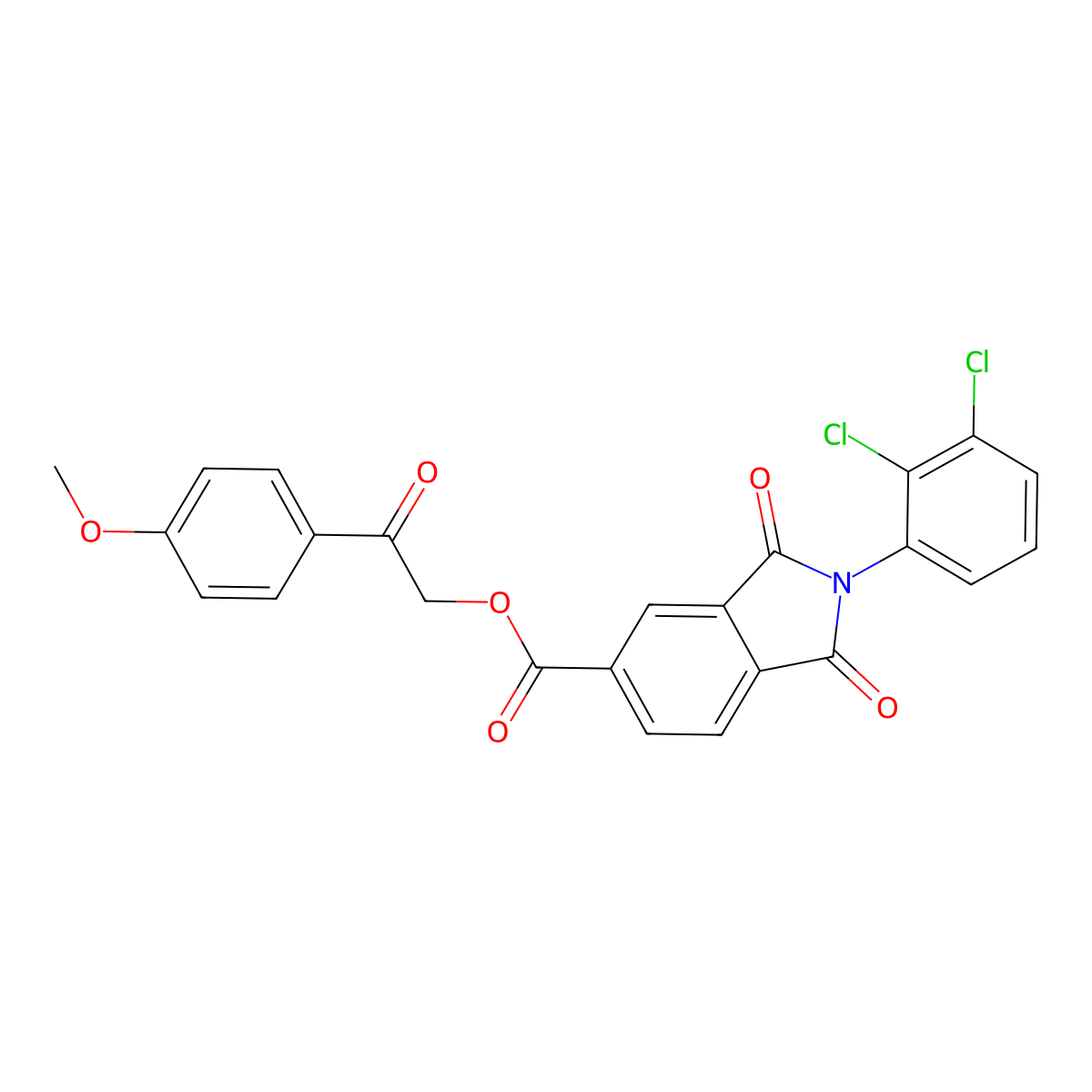 2-(4-Methoxyphenyl)-2-oxoethyl 2-(2,3-dichlorophenyl)-1,3-dioxo-5-isoindolinecarboxylate molecular structure, CAS 351496-83-8