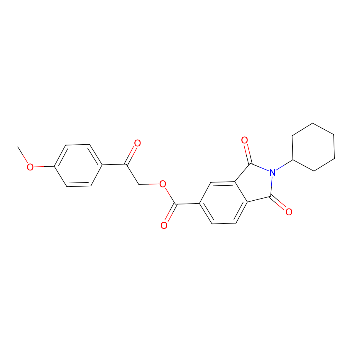 [2-(4-Methoxyphenyl)-2-oxoethyl] 2-cyclohexyl-1,3-dioxoisoindole-5-carboxylate molecular structure, CAS 351496-98-5