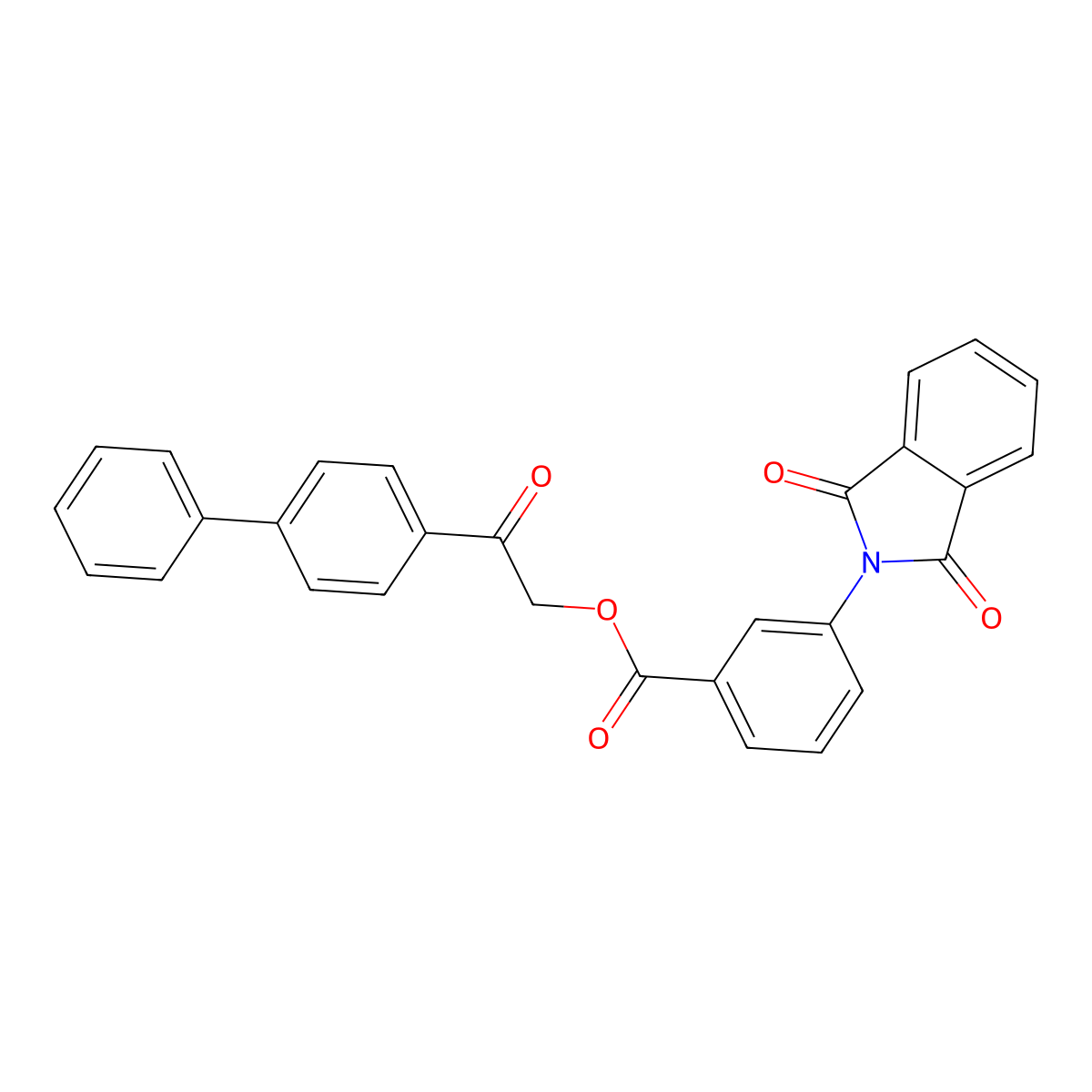 [2-Oxo-2-(4-phenylphenyl)ethyl] 3-(1,3-dioxoisoindol-2-yl)benzoate molecular structure, CAS 351497-14-8