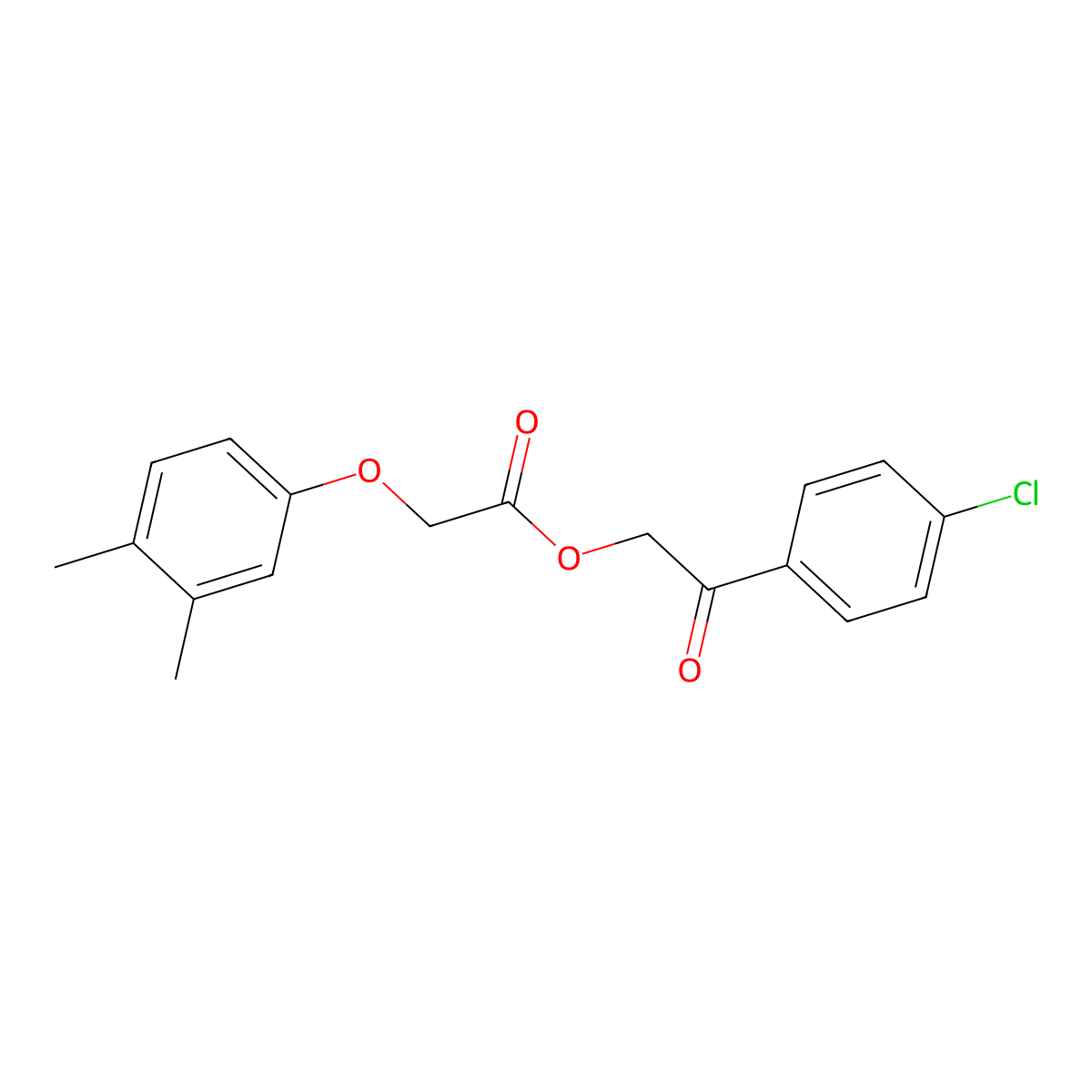 2-(4-Chlorophenyl)-2-oxoethyl (3,4-dimethylphenoxy)acetate molecular structure, CAS 351497-17-1