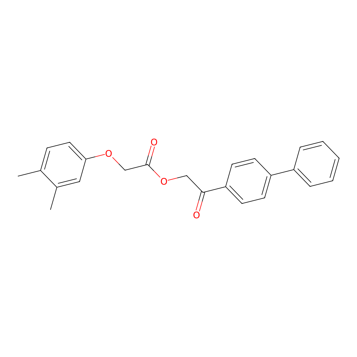 2-(Biphenyl-4-yl)-2-oxoethyl (3,4-dimethylphenoxy)acetate molecular structure, CAS 351497-21-7