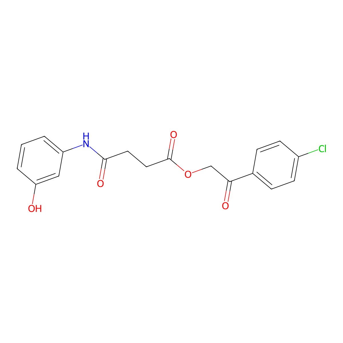 [2-(4-Chlorophenyl)-2-oxoethyl] 4-(3-hydroxyanilino)-4-oxobutanoate molecular structure, CAS 351497-44-4