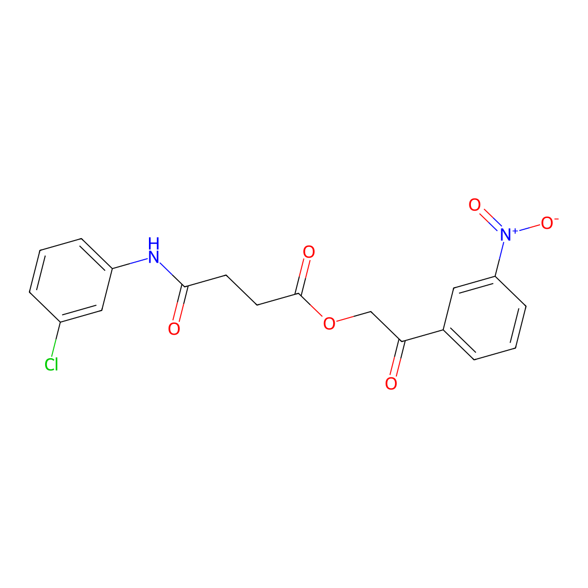2-{3-Nitrophenyl}-2-oxoethyl 4-(3-chloroanilino)-4-oxobutanoate molecular structure, CAS 351497-47-7