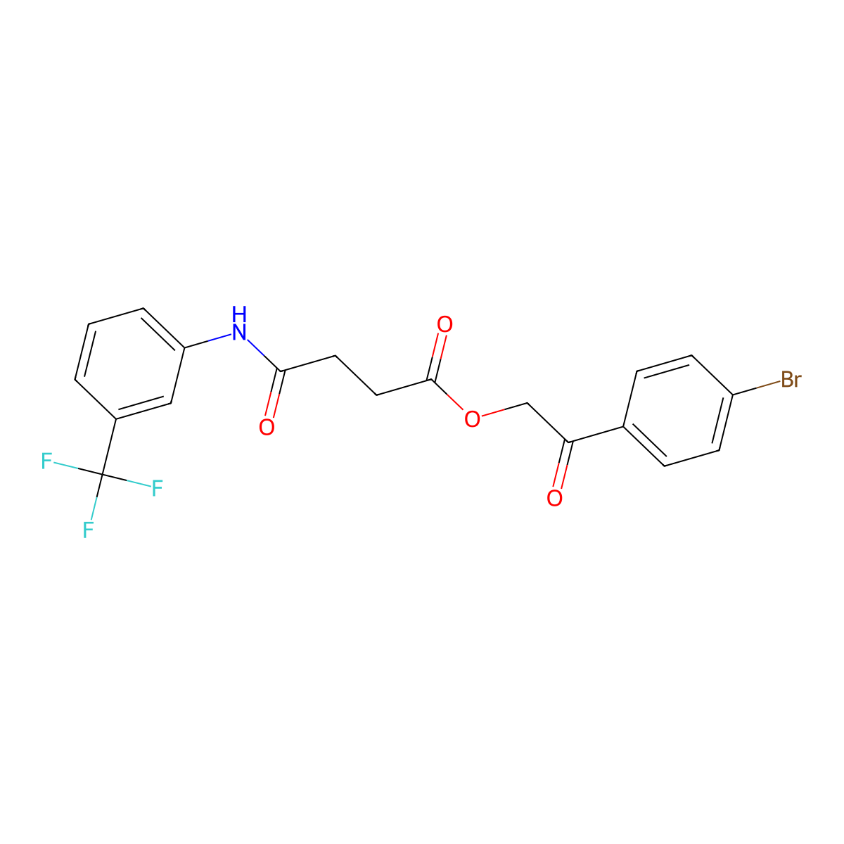 2-(4-Bromophenyl)-2-oxoethyl 4-oxo-4-[3-(trifluoromethyl)anilino]butanoate molecular structure, CAS 351497-51-3
