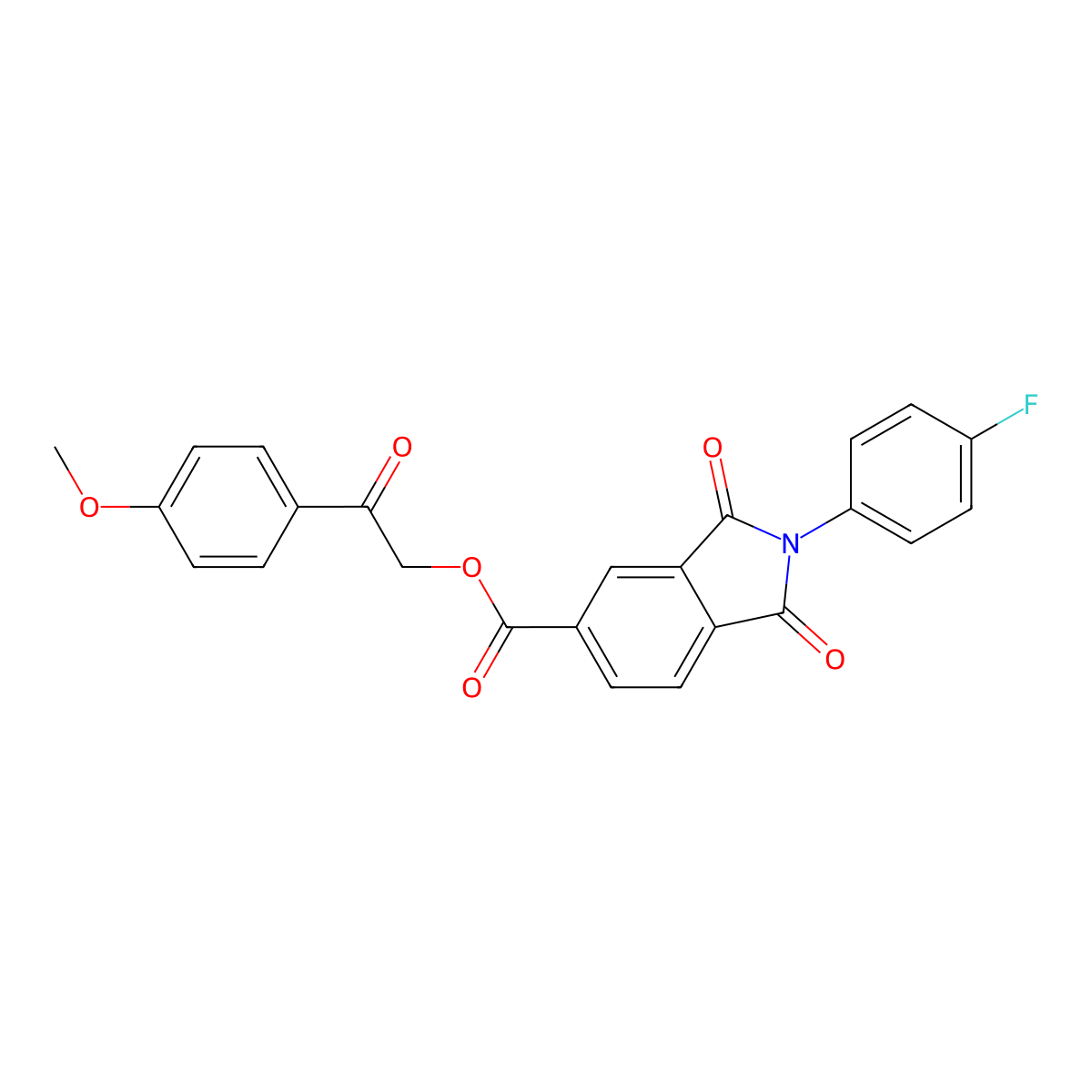 2-(4-Methoxyphenyl)-2-oxoethyl 2-(4-fluorophenyl)-1,3-dioxo-5-isoindolinecarboxylate molecular structure, CAS 351497-55-7