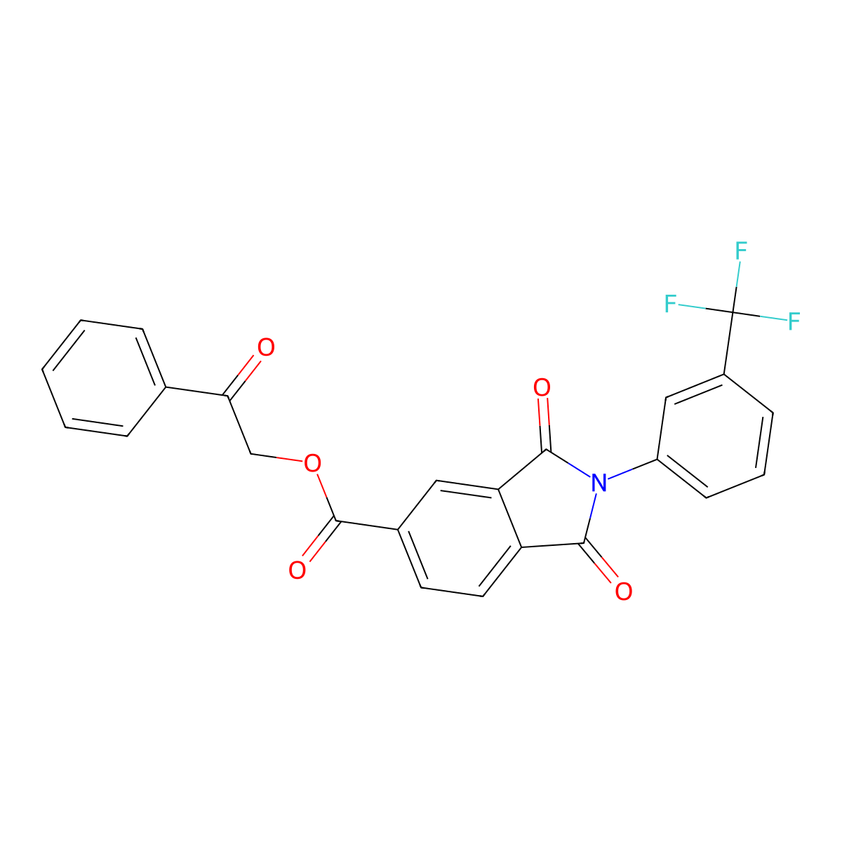 Phenacyl 1,3-dioxo-2-[3-(trifluoromethyl)phenyl]isoindole-5-carboxylate molecular structure, CAS 351497-68-2