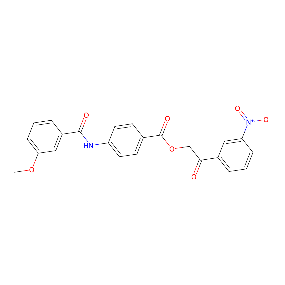 [2-(3-Nitrophenyl)-2-oxoethyl] 4-[(3-methoxybenzoyl)amino]benzoate molecular structure, CAS 351497-73-9