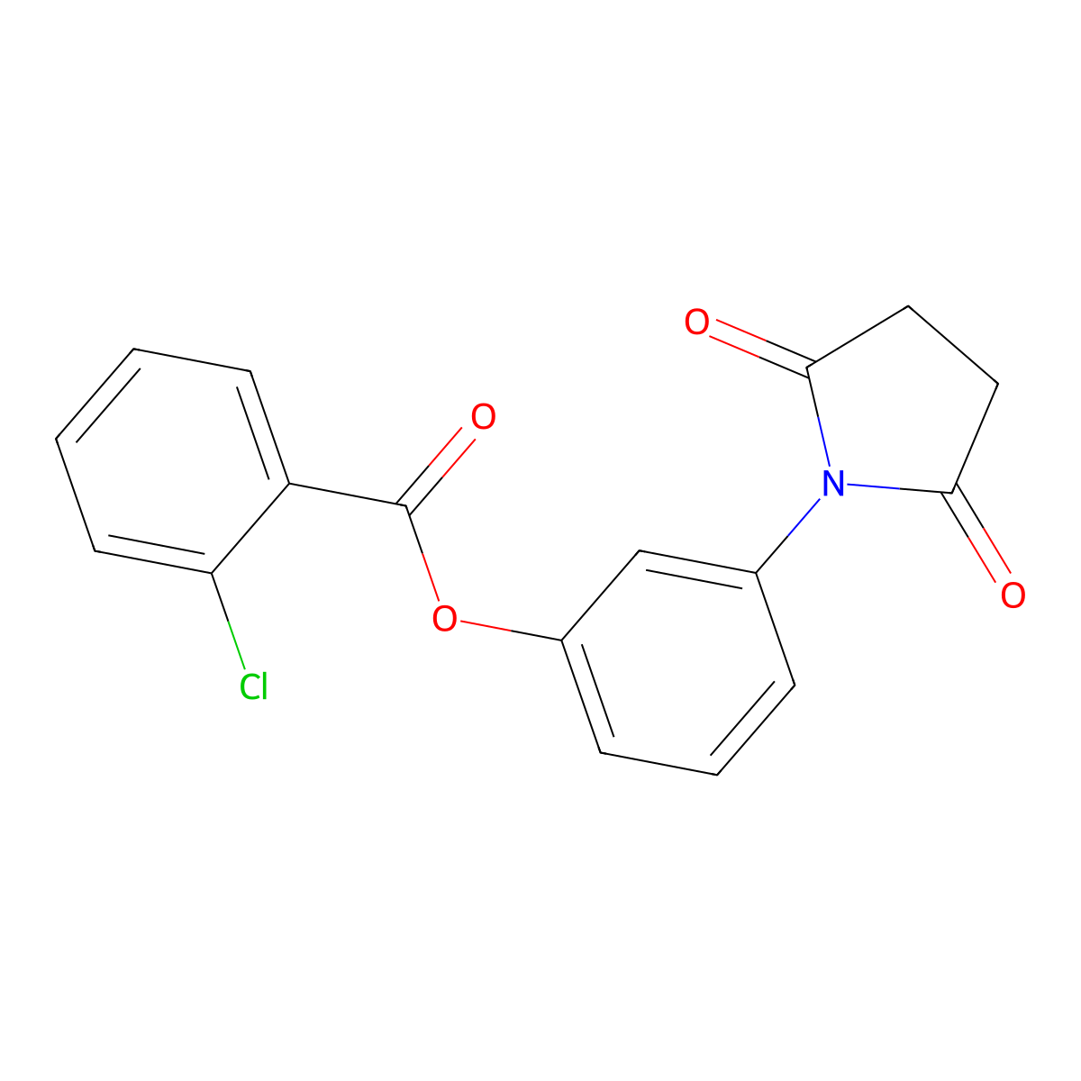 3-(2,5-Dioxo-1-pyrrolidinyl)phenyl 2-chlorobenzoate molecular structure, CAS 351497-77-3