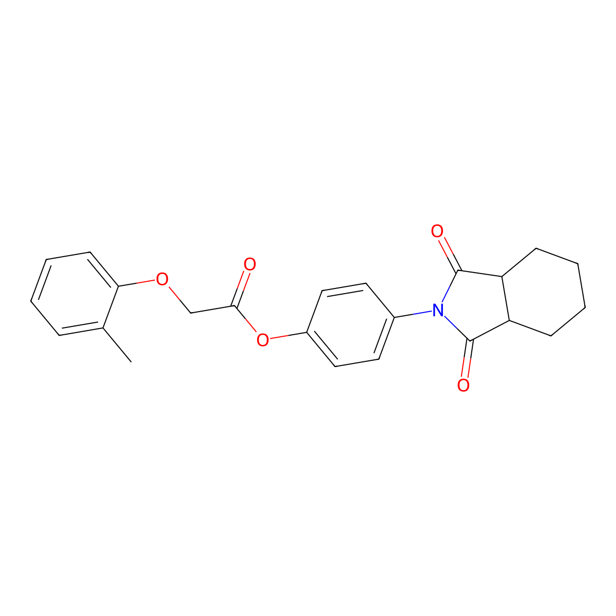 4-(1,3-dioxooctahydro-2H-isoindol-2-yl)phenyl (2-methylphenoxy)acetate molecular structure, CAS 351497-86-4