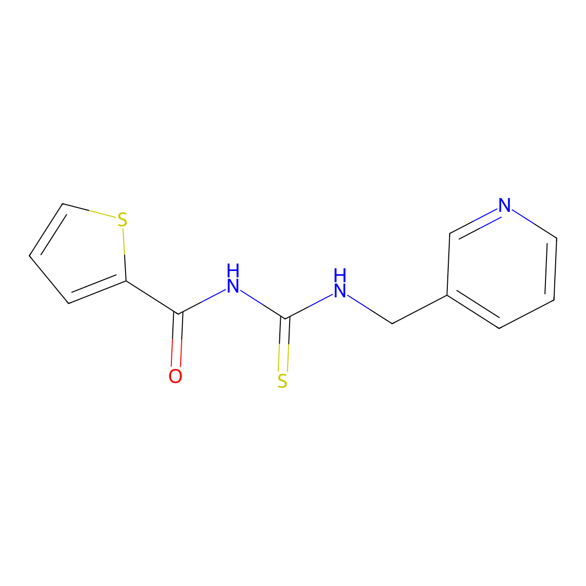 1-[(Pyridin-3-yl)methyl]-3-(thiophene-2-carbonyl)thiourea molecular structure, CAS 351498-11-8