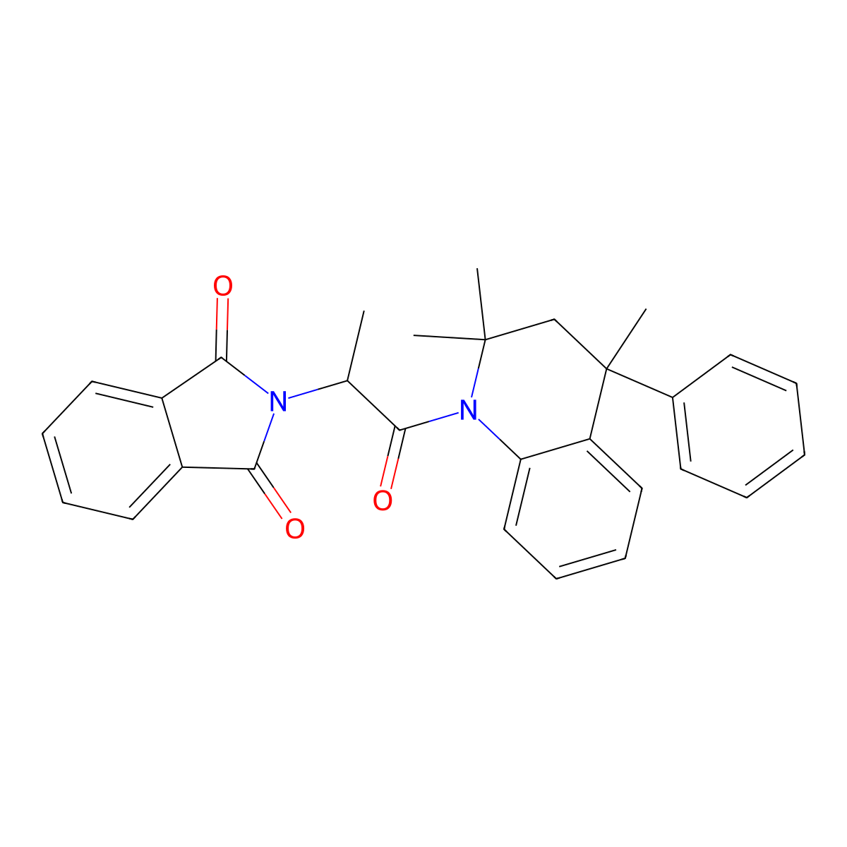 2-[1-oxo-1-(2,2,4-trimethyl-4-phenyl-3H-quinolin-1-yl)propan-2-yl]isoindole-1,3-dione molecular structure, CAS 351498-52-7