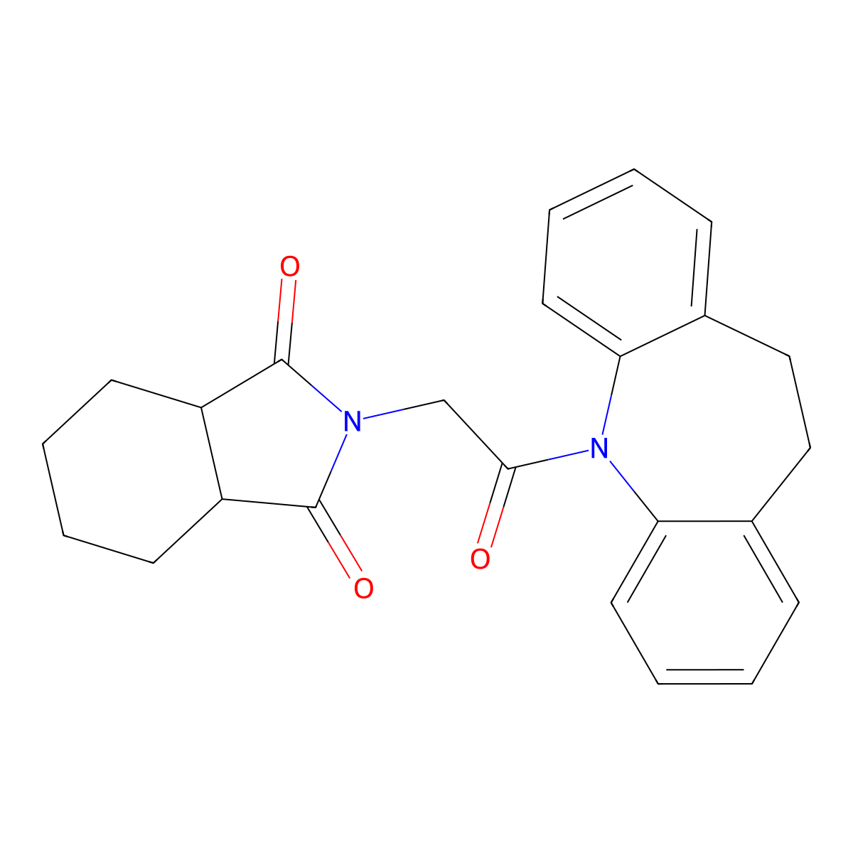 2-[2-(5,6-Dihydrobenzo[b][1]benzazepin-11-yl)-2-oxoethyl]-3a,4,5,6,7,7a-hexahydroisoindole-1,3-dione molecular structure, CAS 351498-54-9