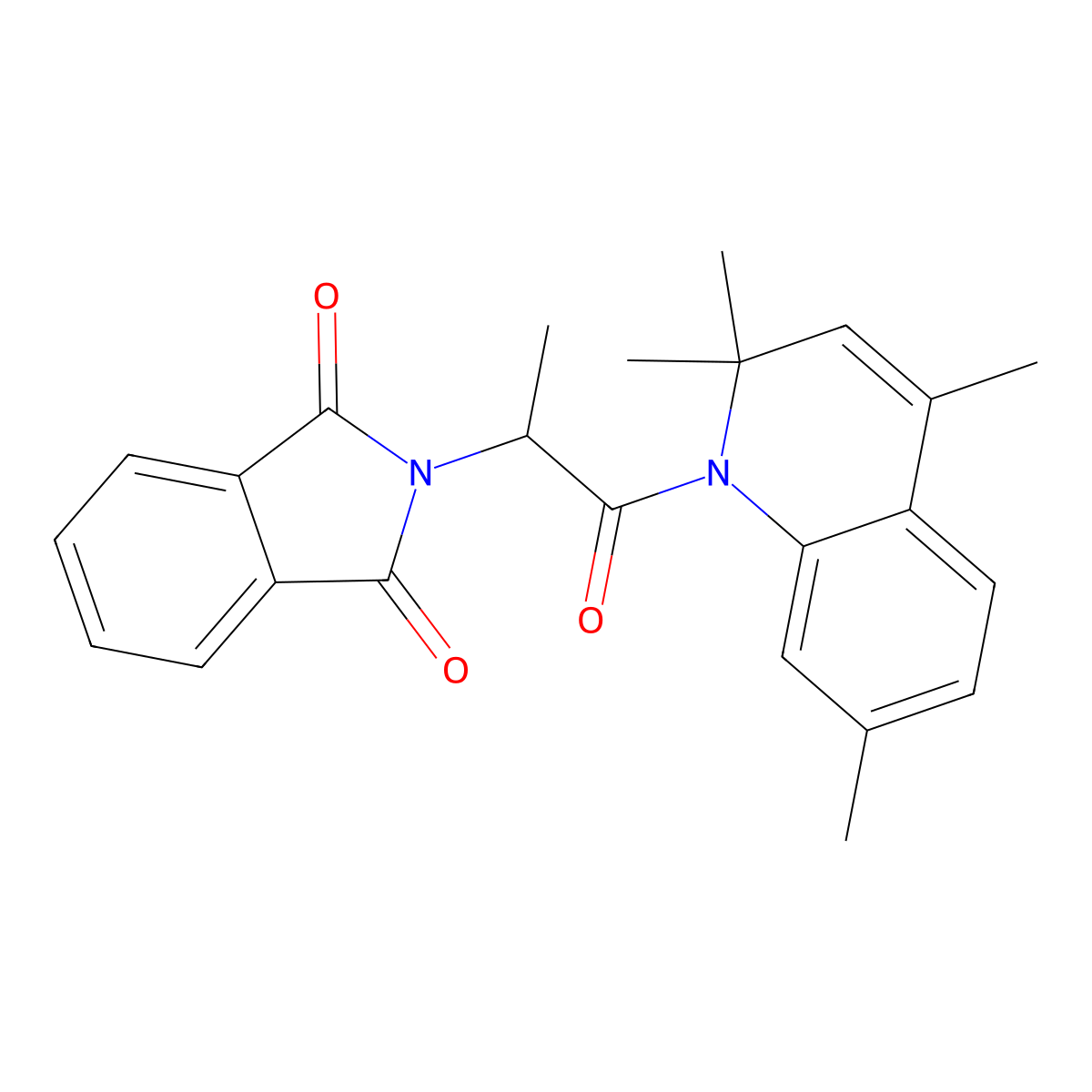 2-[1-oxo-1-(2,2,4,7-tetramethylquinolin-1(2H)-yl)propan-2-yl]-1H-isoindole-1,3(2H)-dione molecular structure, CAS 351498-58-3