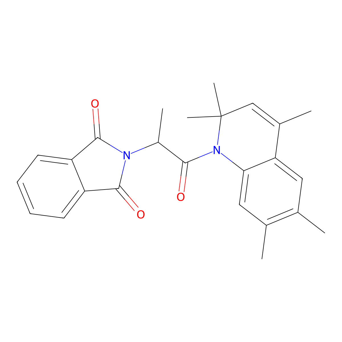 2-[1-Oxo-1-(2,2,4,6,7-pentamethylquinolin-1-yl)propan-2-yl]isoindole-1,3-dione molecular structure, CAS 351498-59-4