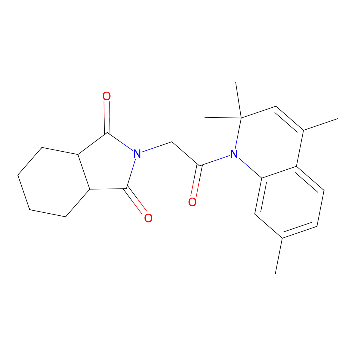 2-[2-oxo-2-(2,2,4,7-tetramethylquinolin-1(2H)-yl)ethyl]hexahydro-1H-isoindole-1,3(2H)-dione molecular structure, CAS 351498-63-0