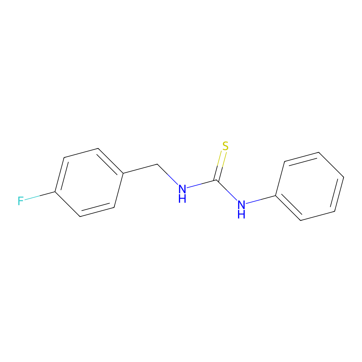1-(4-Fluorobenzyl)-3-phenylthiourea molecular structure, CAS 351498-92-5