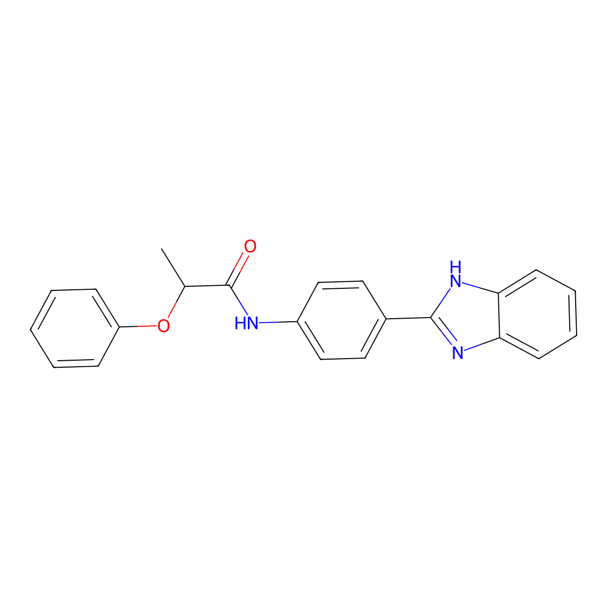 N-[4-(1H-benzimidazol-2-yl)phenyl]-2-phenoxypropanamide molecular structure, CAS 351498-94-7