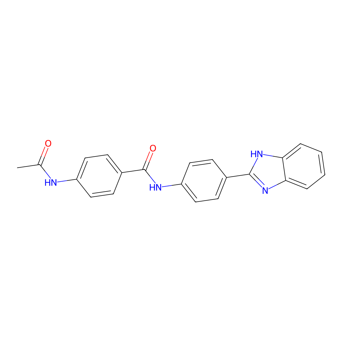 4-acetamido-N-[4-(1H-benzimidazol-2-yl)phenyl]benzamide molecular structure, CAS 351499-04-2