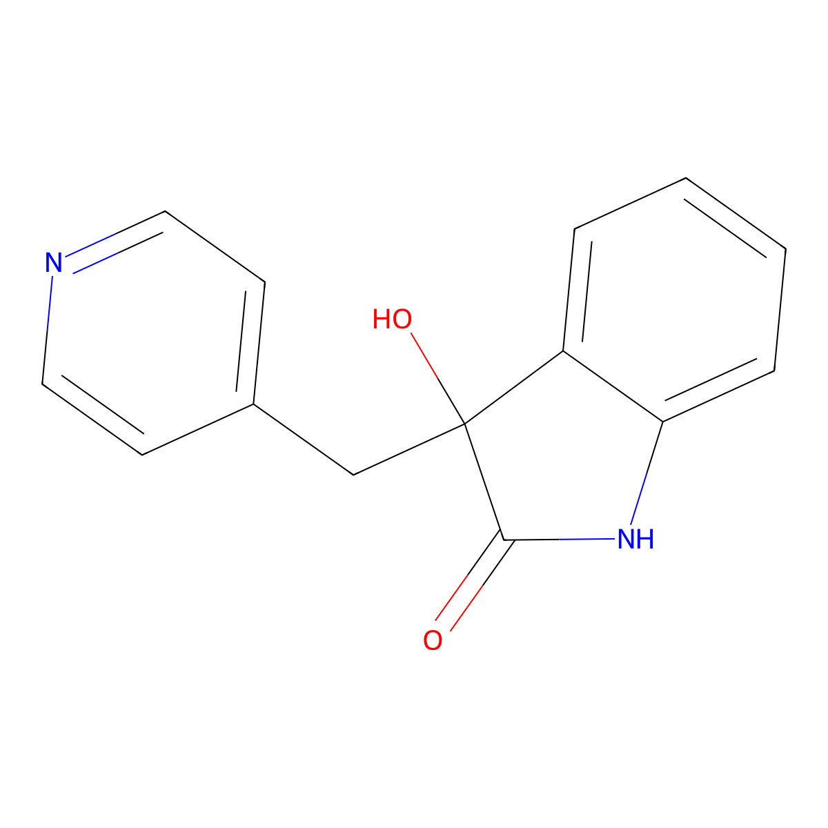 3-hydroxy-3-(4-pyridinylmethyl)-1,3-dihydro-2H-indol-2-one molecular structure, CAS 3515-46-6