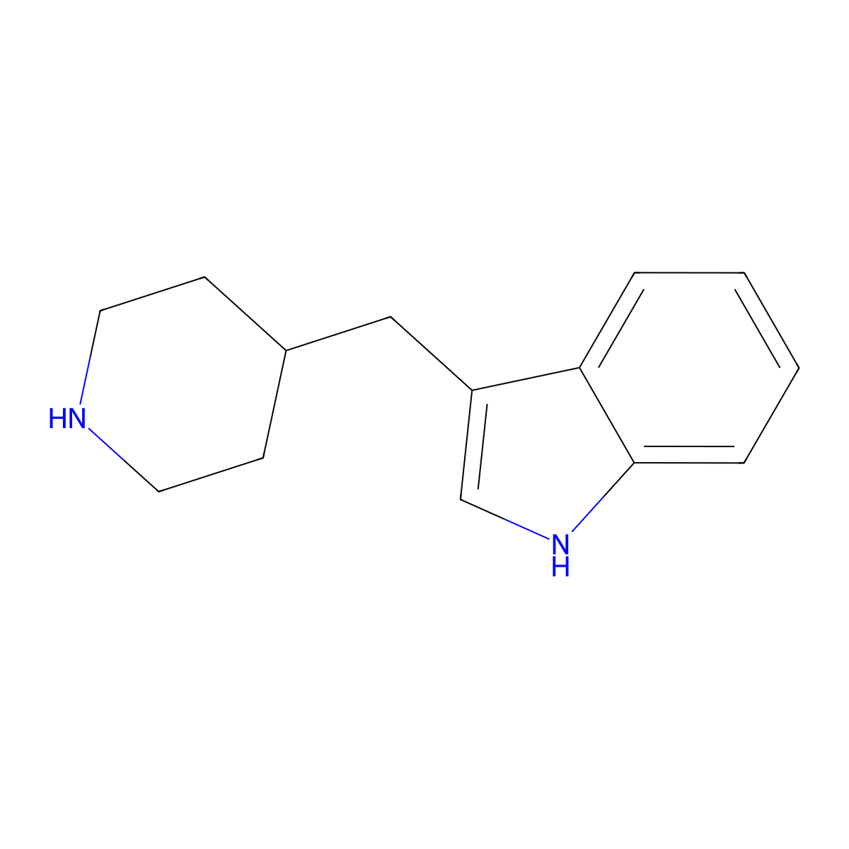 1H-Indole, 3-(4-piperidinylmethyl)- molecular structure, CAS 3515-49-9
