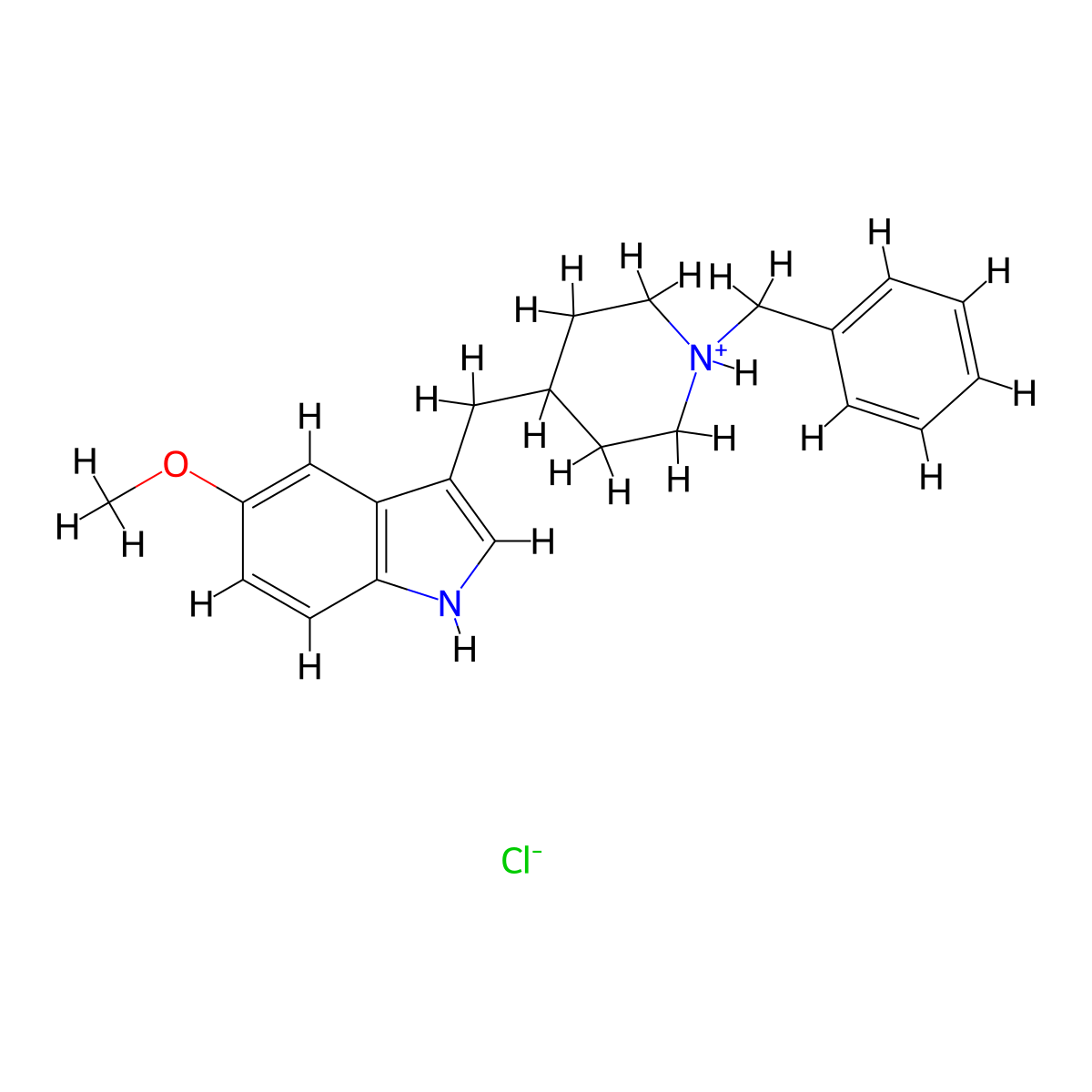 Indole, 3-(1-benzyl-4-piperidylmethyl)-5-methoxy-, hydrochloride molecular structure, CAS 3515-59-1