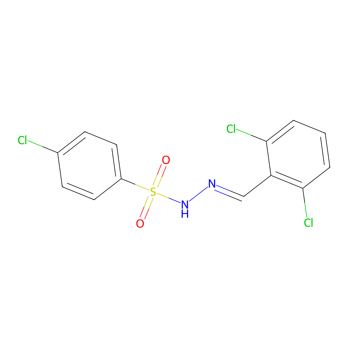 4-chloro-N'-(2,6-dichlorobenzylidene)benzenesulfonohydrazide molecular structure, CAS 351505-36-7