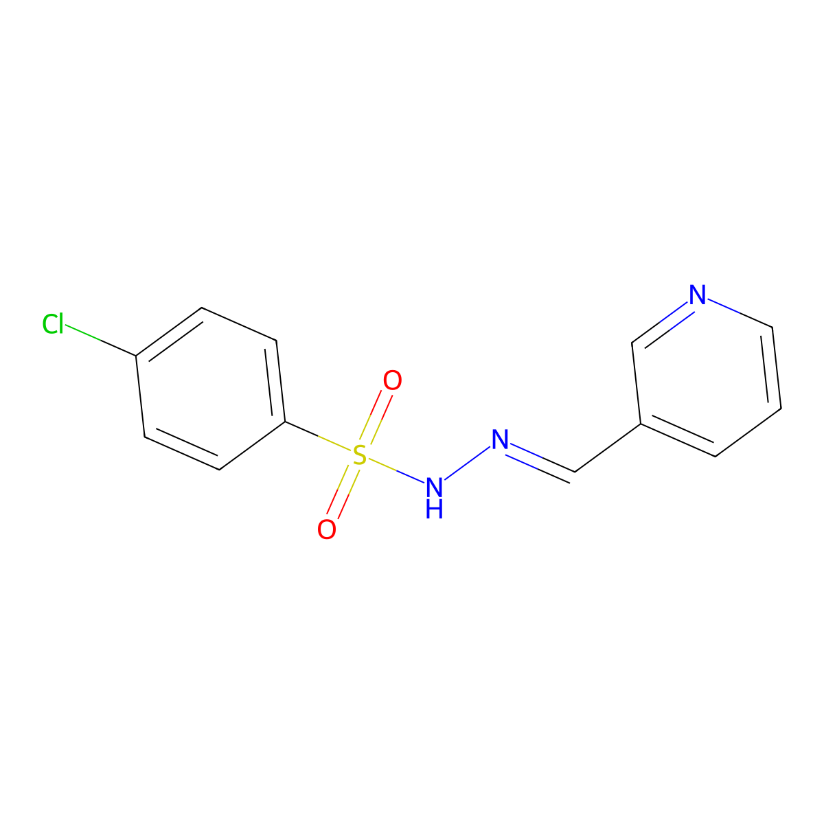 4-chloro-N'-[(E)-pyridin-3-ylmethylidene]benzenesulfonohydrazide molecular structure, CAS 351505-47-0