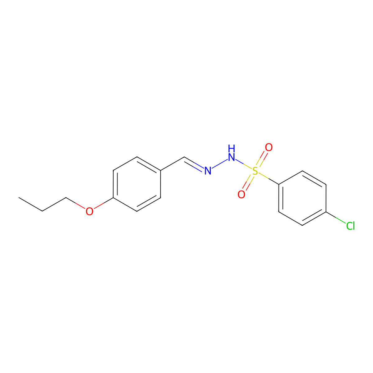 4-Chlorobenzenesulfonic acid 2-[(4-propoxyphenyl)methylene]hydrazide molecular structure, CAS 351505-52-7