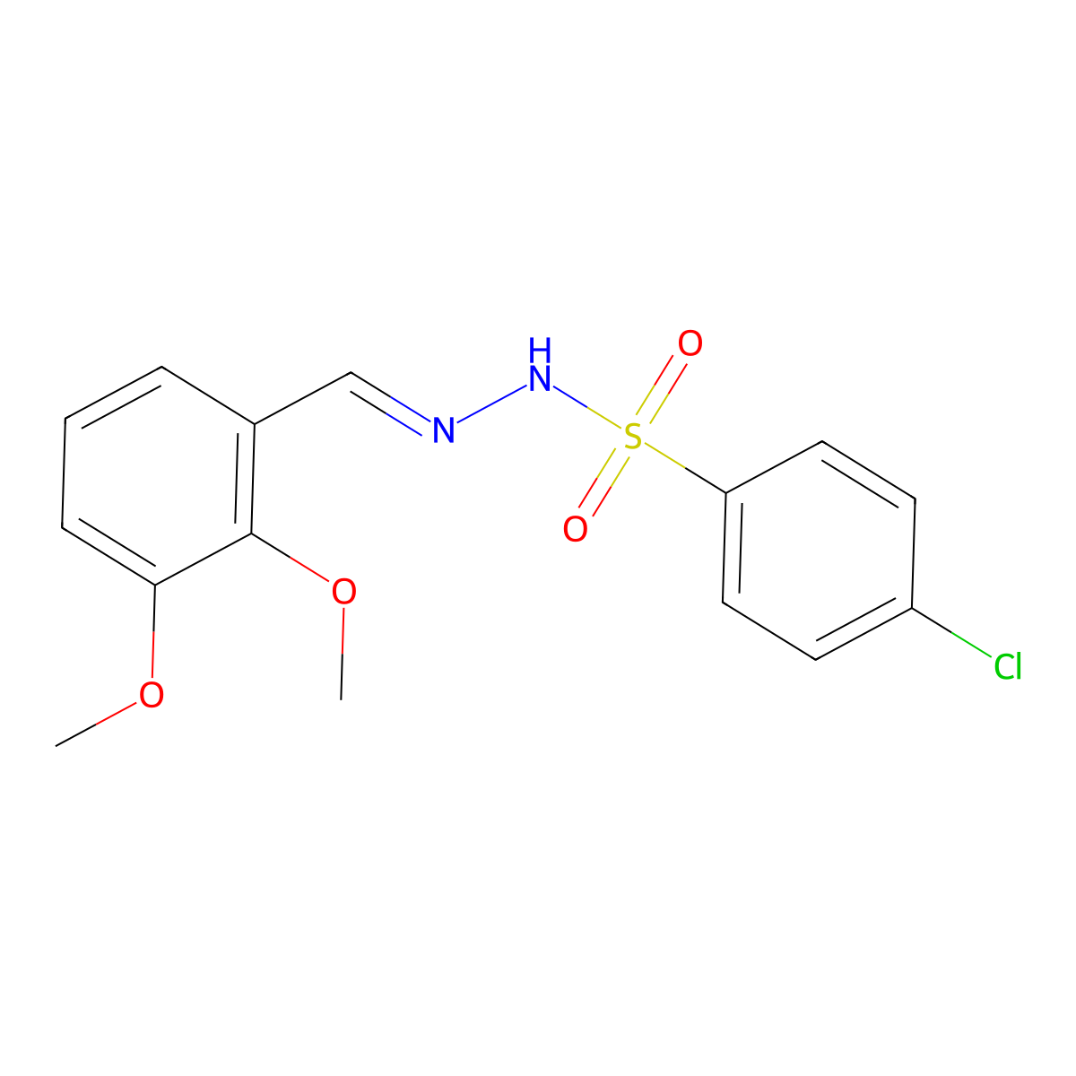 4-chloro-N'-[(E)-(2,3-dimethoxyphenyl)methylidene]benzenesulfonohydrazide molecular structure, CAS 351505-62-9