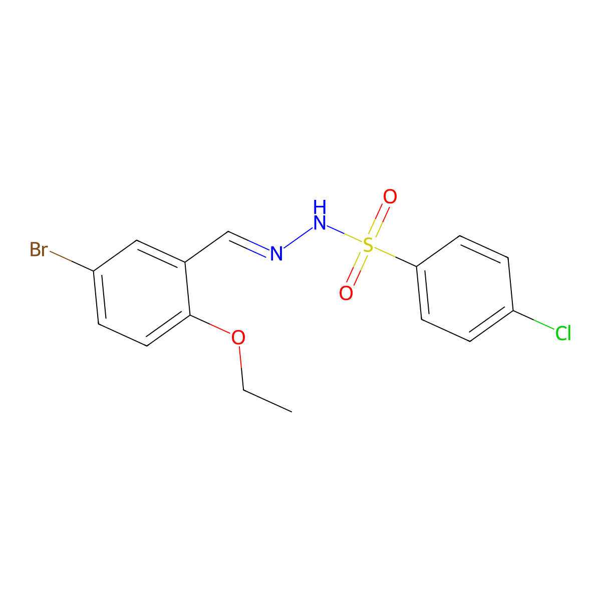 4-Chlorobenzenesulfonic acid 2-[(5-bromo-2-ethoxyphenyl)methylene]hydrazide molecular structure, CAS 351505-63-0