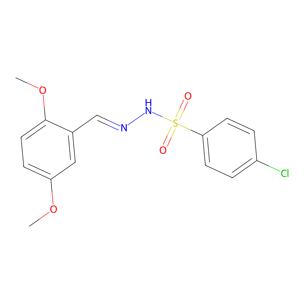 4-Chlorobenzenesulfonic acid 2-[(2,5-dimethoxyphenyl)methylene]hydrazide molecular structure, CAS 351505-70-9