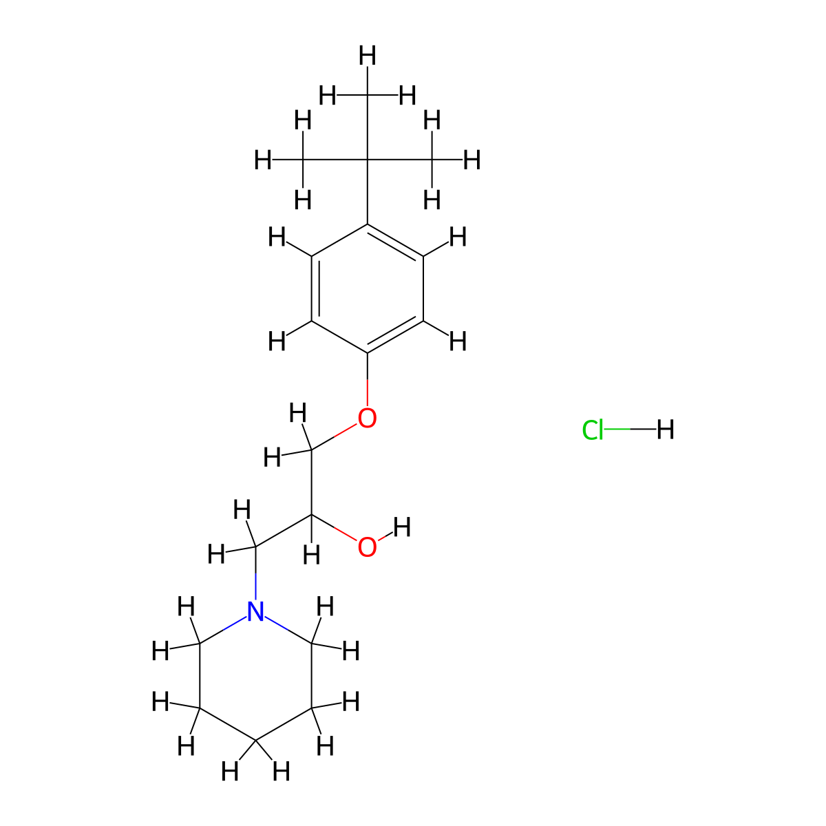 1-(4-Tert-butylphenoxy)-3-piperidin-1-ylpropan-2-ol hydrochloride molecular structure, CAS 35151-87-2