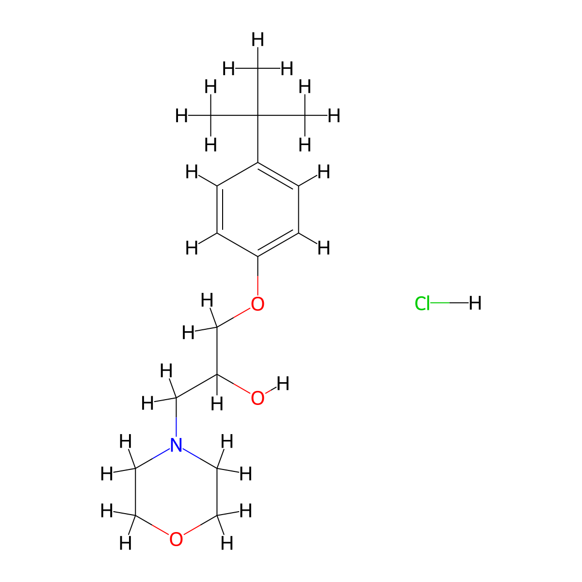 1-(4-Tert-butylphenoxy)-3-morpholin-4-ylpropan-2-ol hydrochloride molecular structure, CAS 35151-90-7