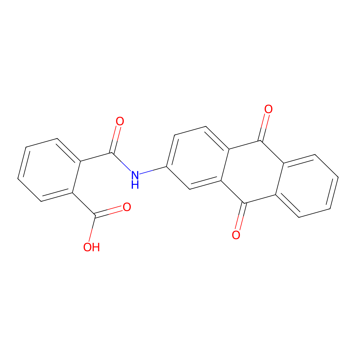 2-(((9,10-Dioxo-9,10-dihydro-2-anthracenyl)amino)carbonyl)benzoic acid molecular structure, CAS 351516-94-4