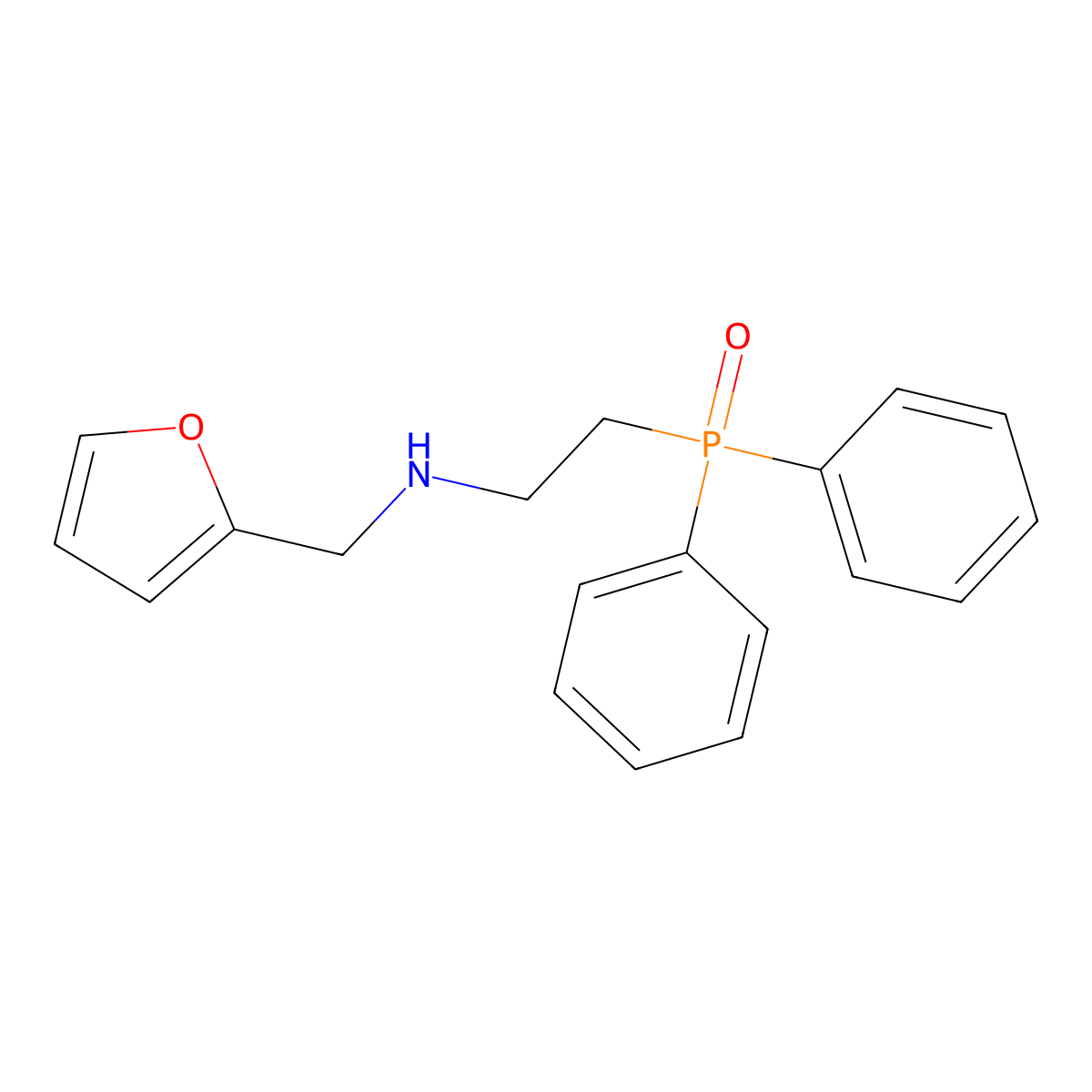 2-diphenylphosphoryl-N-(furan-2-ylmethyl)ethanamine molecular structure, CAS 351517-08-3