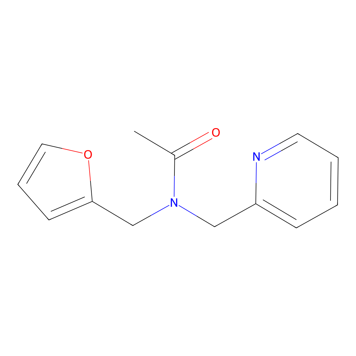 N-(furan-2-ylmethyl)-N-(pyridin-2-ylmethyl)acetamide molecular structure, CAS 351517-18-5